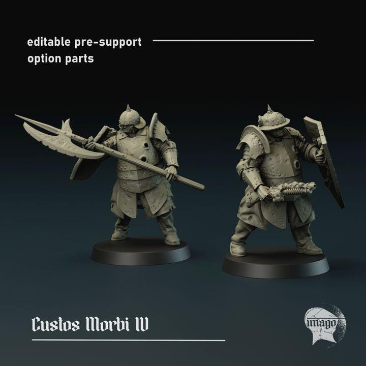 5 Miniatures Grimdark Trench Warfare Proxy Miniatures – Guard Corpse Multipart Grail Tabletop WW1 WW2 Shotgun Helbarde Shield Wargame