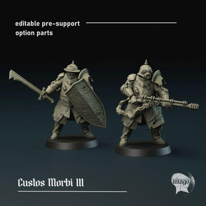5 Miniatures Grimdark Trench Warfare Proxy Miniatures – Guard Corpse Multipart Grail Tabletop WW1 WW2 Flamethrower Sword Shield Wargame
