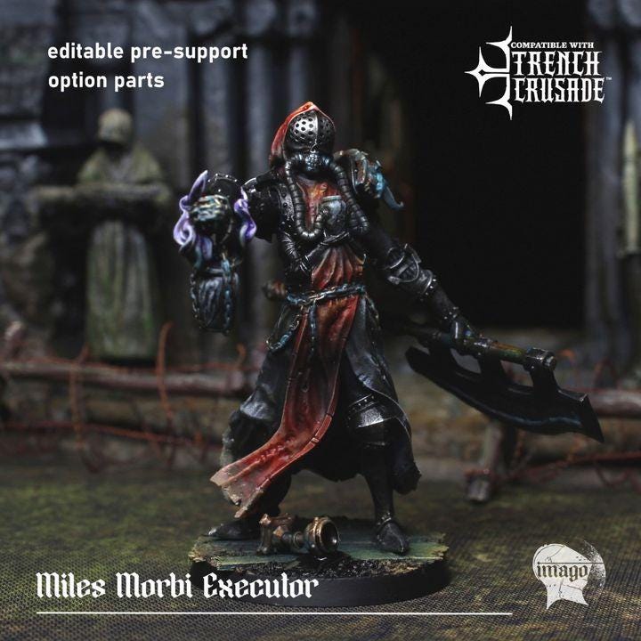 5 Miniatures Grimdark Trench Warfare Proxy Miniatures – Knight Plague Multipart Grail Tabletop WW1 WW2 Executor Wargame