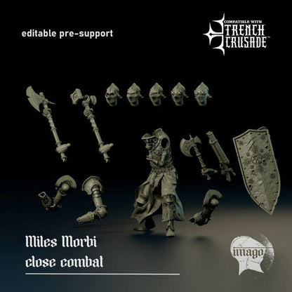 5 Miniatures Grimdark Trench Warfare Proxy Miniatures – Knight Plague Multipart Grail Tabletop WW1 WW2 Melee Wargame