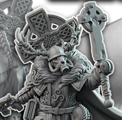 Grimdark Trench Proxy Miniature –Gaelic Cleric Soldier – Tabletop Figure