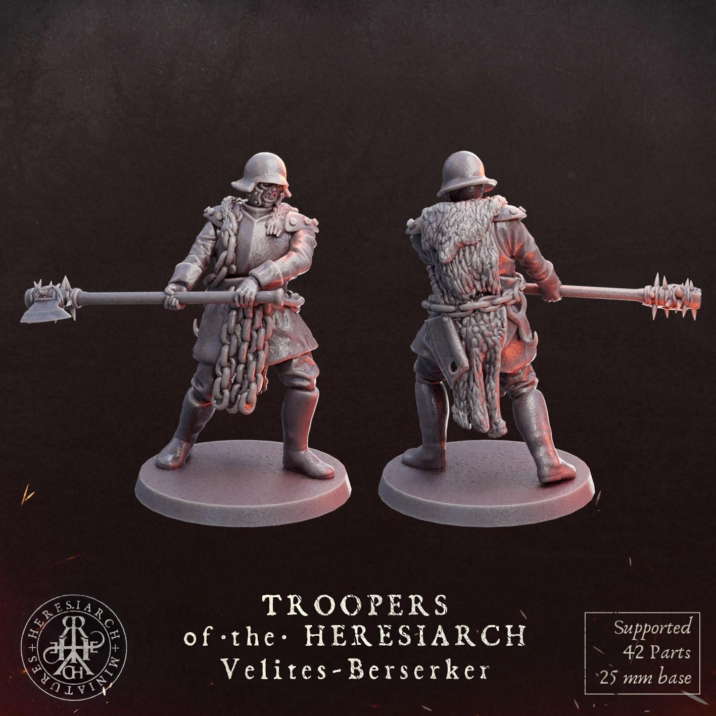 Grimdark Trench Proxy Miniatures – Trooper Berserk Warband Expansion Set