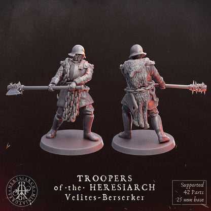 Grimdark Trench Proxy Miniatures – Trooper Berserk Warband Expansion Set