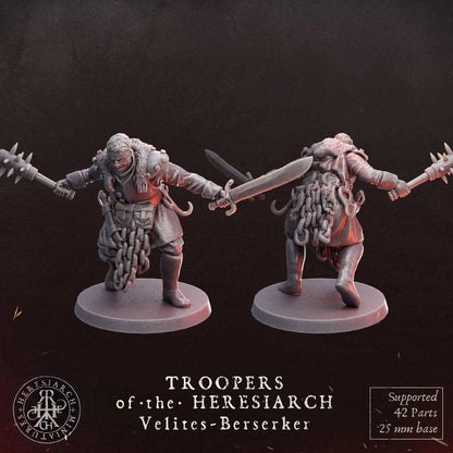 Grimdark Trench Proxy Miniatures – Trooper Berserk Warband Expansion Set