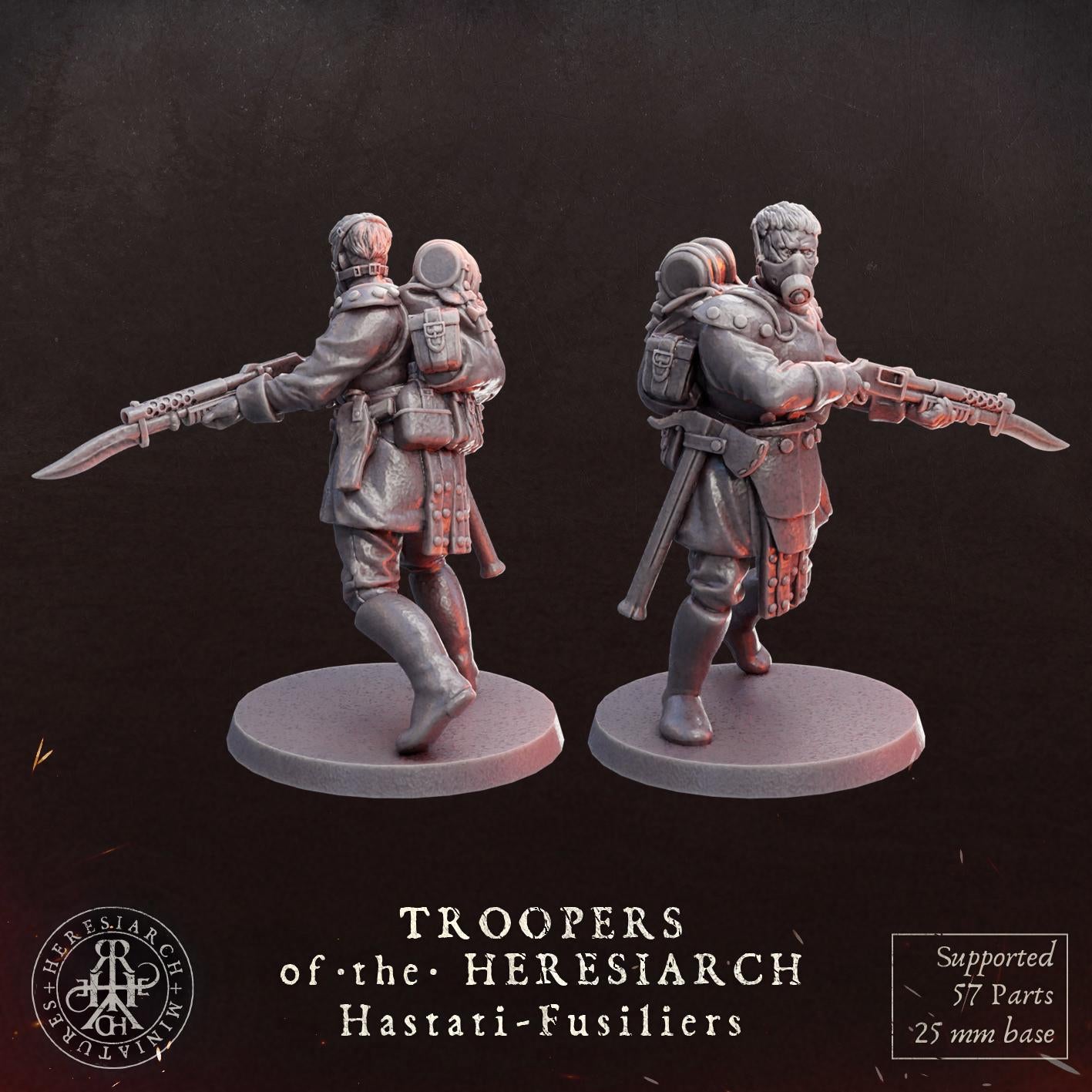 Grimdark Trench Proxy Miniatures – Trooper Hastati Warband Expansion Set Multiparts