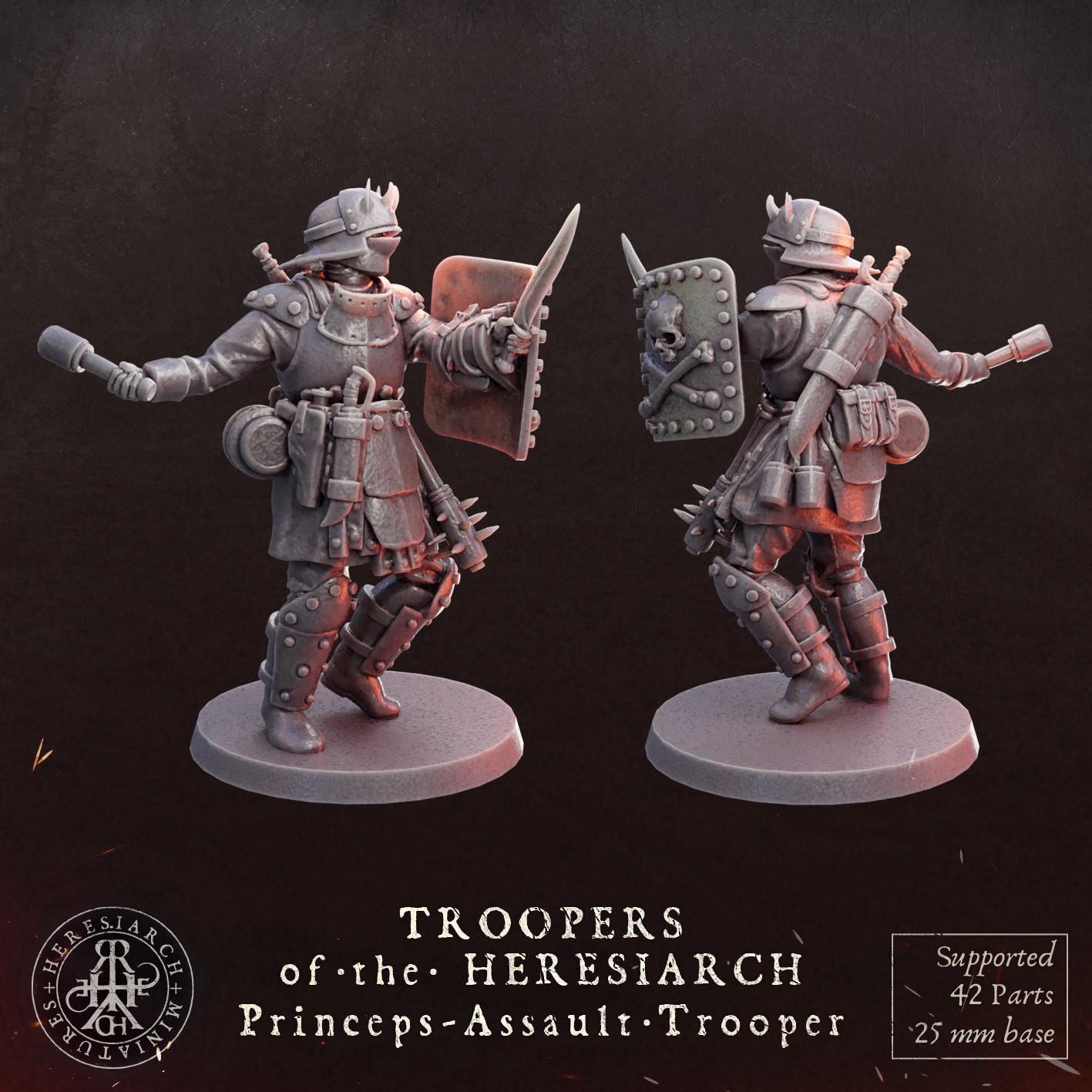 Grimdark Trench Proxy Miniatures – Trooper Assault Warband Expansion Set Multiparts