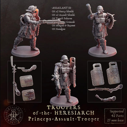 Grimdark Trench Proxy Miniatures – Trooper Assault Warband Expansion Set Multiparts