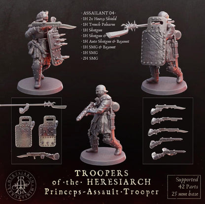 Grimdark Trench Proxy Miniatures – Trooper Assault Warband Expansion Set Multiparts