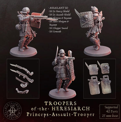 Grimdark Trench Proxy Miniatures – Trooper Assault Warband Expansion Set Multiparts