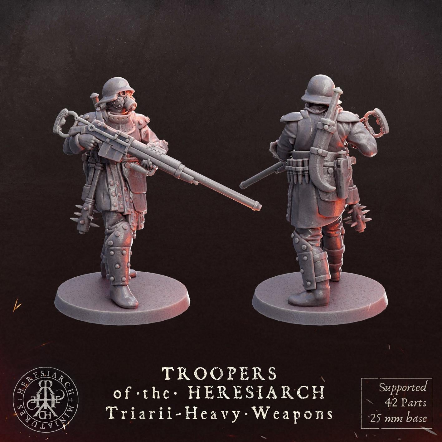 Grimdark Trench Proxy Miniatures – Trooper Heavy Weapons Warband Expansion Set Multiparts