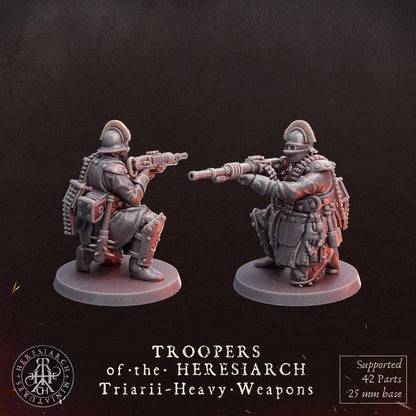 Grimdark Trench Proxy Miniatures – Trooper Heavy Weapons Warband Expansion Set Multiparts