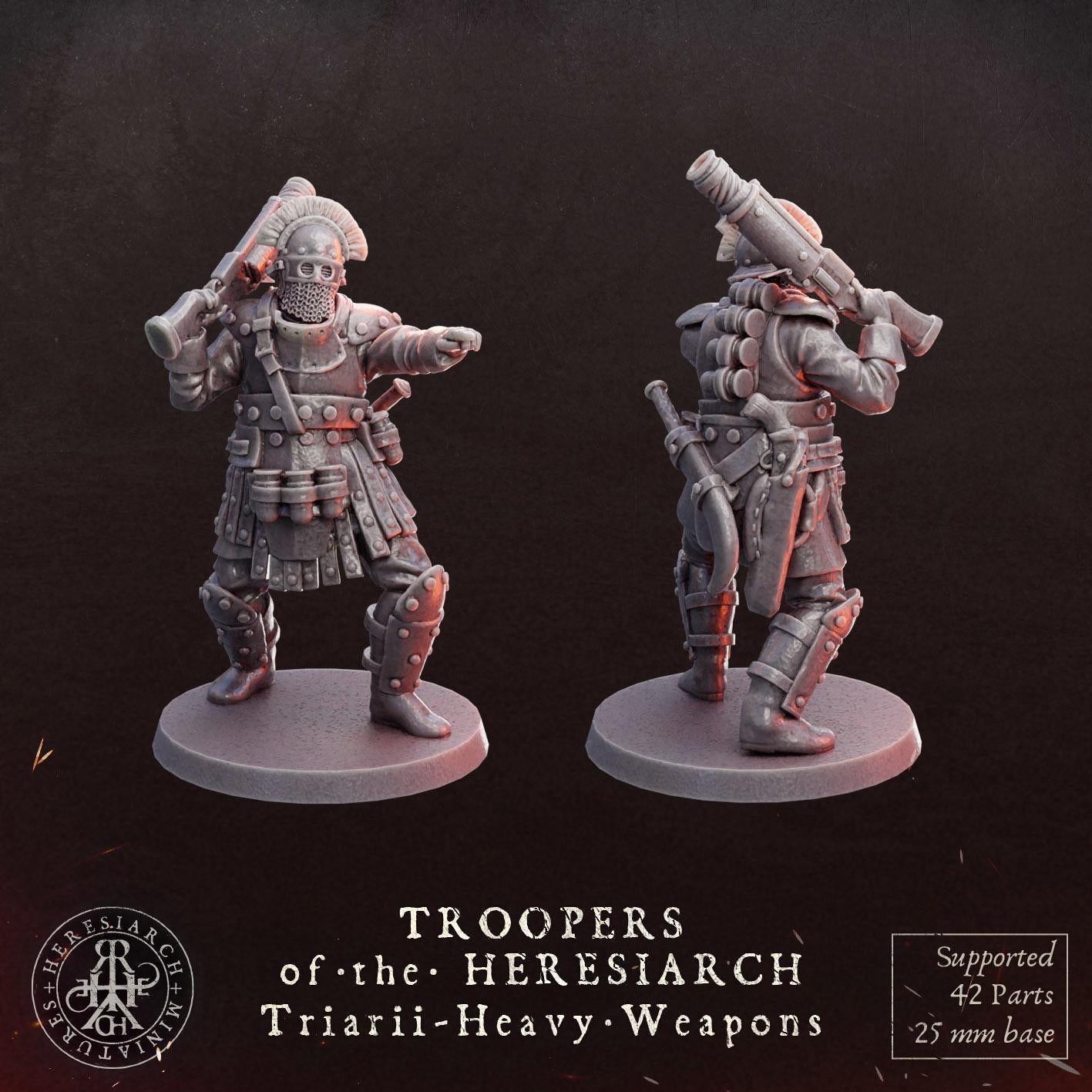 Grimdark Trench Proxy Miniatures – Trooper Heavy Weapons Warband Expansion Set Multiparts