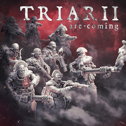 Grimdark Trench Proxy Miniatures – Trooper Heavy Weapons Warband Expansion Set Multiparts