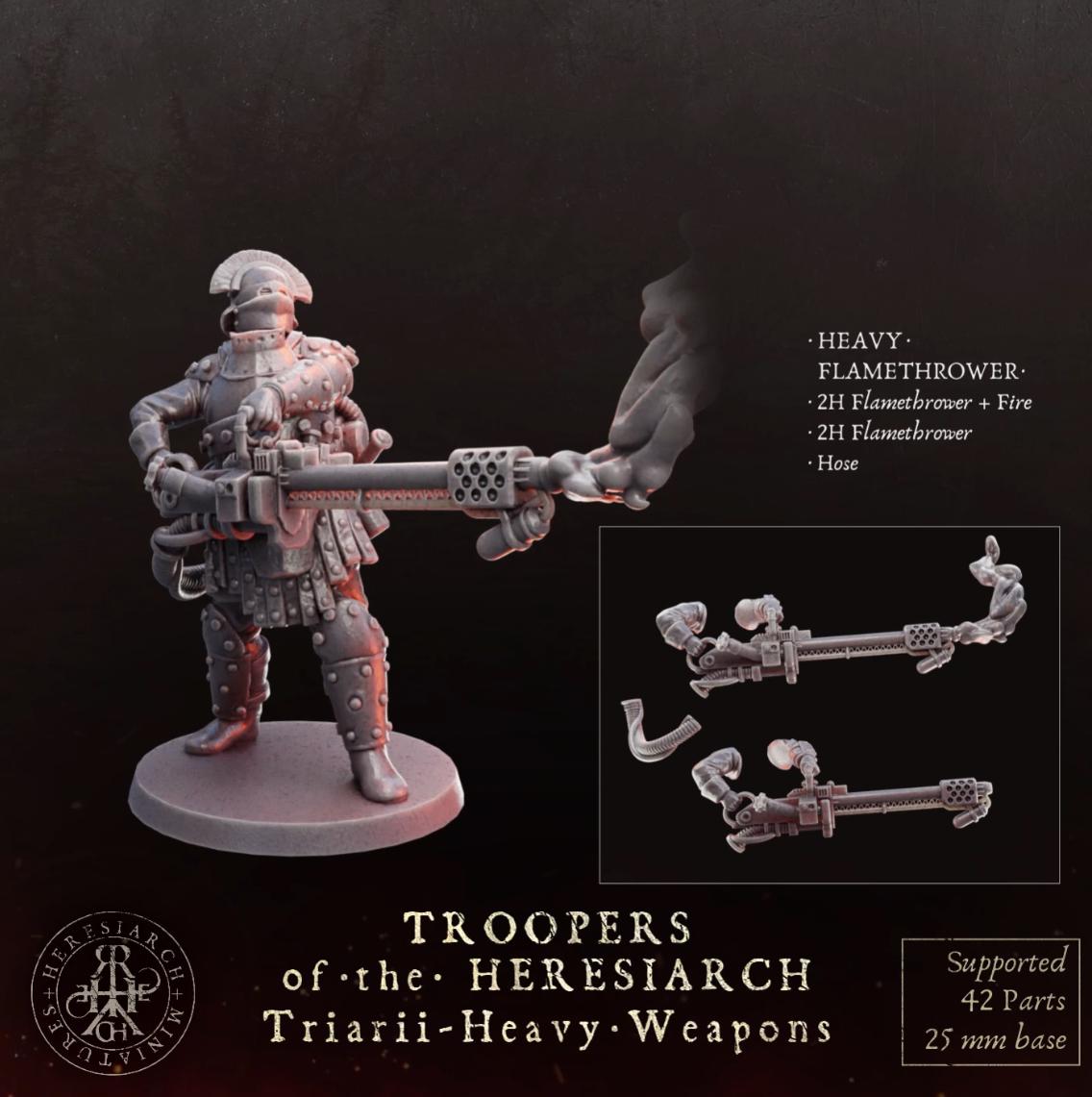 Grimdark Trench Proxy Miniatures – Trooper Heavy Weapons Warband Expansion Set Multiparts