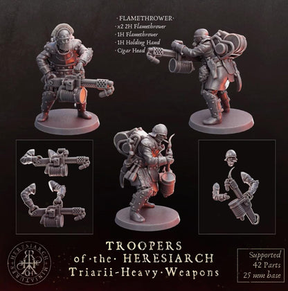 Grimdark Trench Proxy Miniatures – Trooper Heavy Weapons Warband Expansion Set Multiparts