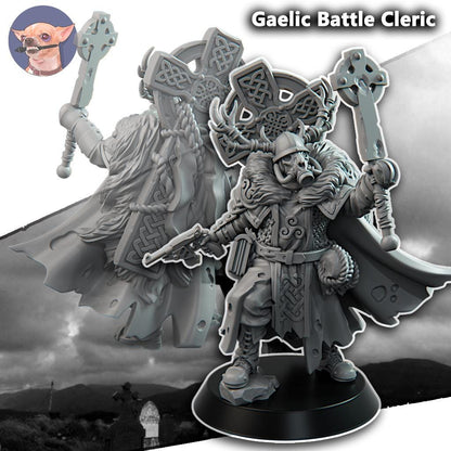 Grimdark Trench Proxy Miniature –Gaelic Cleric Soldier – Tabletop Figure