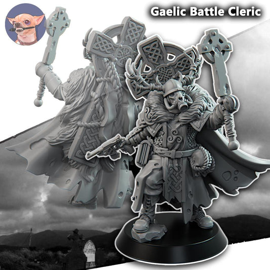 Grimdark Trench Proxy Miniature –Gaelic Cleric Soldier – Tabletop Figure