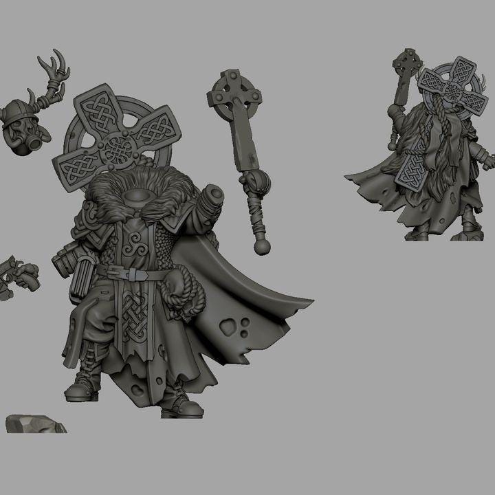 Grimdark Trench Proxy Miniature –Gaelic Cleric Soldier – Tabletop Figure