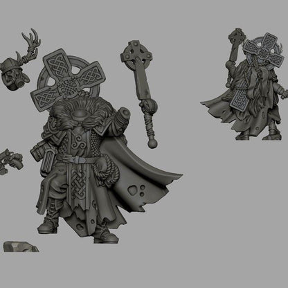 Grimdark Trench Proxy Miniature –Gaelic Cleric Soldier – Tabletop Figure