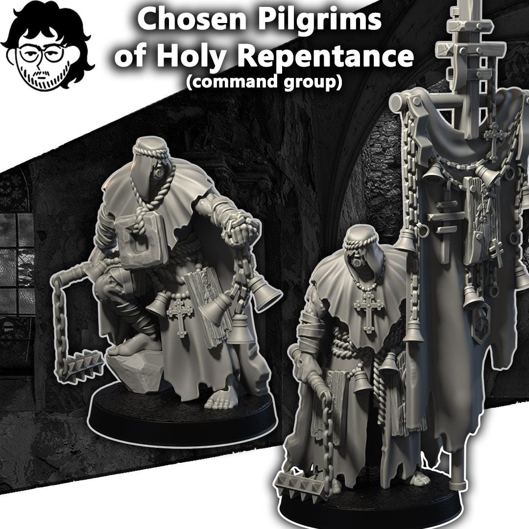 Grimdark Trench Warfare Proxy Miniature –Prophet of Holy Repentance – Tabletop Figure Wargames