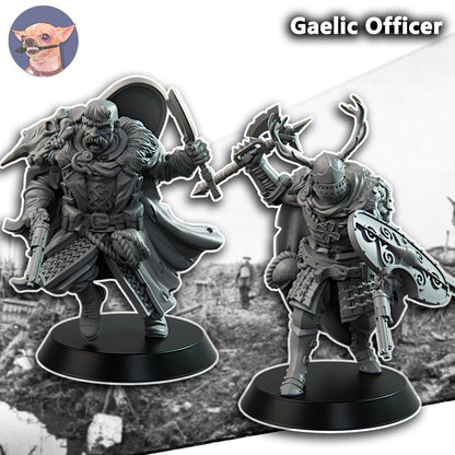 Grimdark Trench Proxy Miniature –Gaelic Officer Trooper Force Soldier – Tabletop Figure