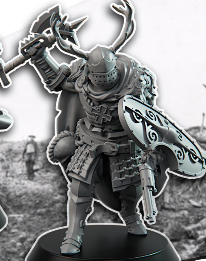 Grimdark Trench Proxy Miniature –Gaelic Officer Trooper Force Soldier – Tabletop Figure