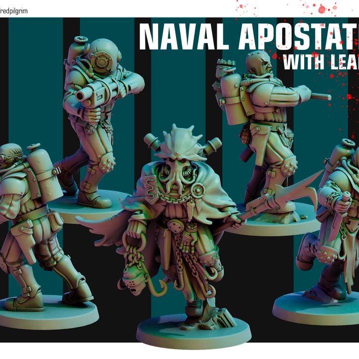 Trench Warfare Grimdark Naval Trooper Proxy Squad – Resin Wargaming Miniatures