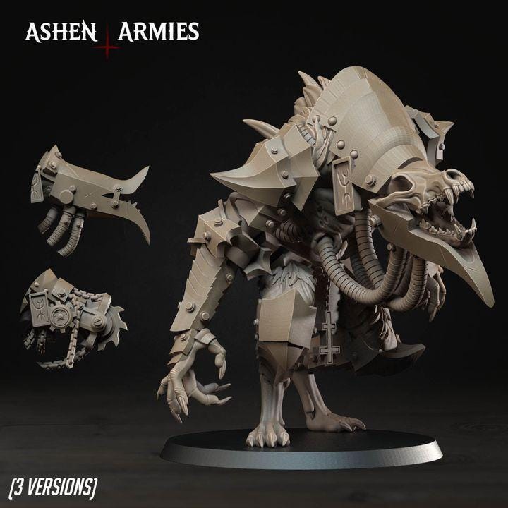 Grimdark Trench Warfare Proxy Miniatures – Wolf Beast 3 Version all include
