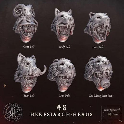 48 Grimdark Trench Warfare Bit Heretic Heads –  Bit Pack Set Proxy Miniatures for Tabletop Wargaming One Set