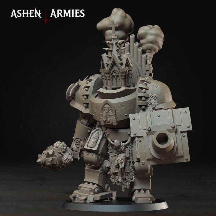 Grimdark Trench Warfare Pilgrim Walking Church – 32mm Resin Proxy Miniatures Elite Unit Multiple Build Options(USA PDDP Paid)