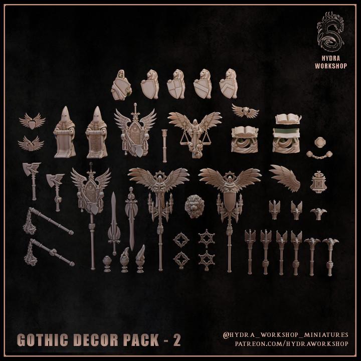 Grimdark Bit Set Gothic Dekor Set B –  Bit Pack Set 51 Parts Proxy Miniatures for Tabletop Wargaming