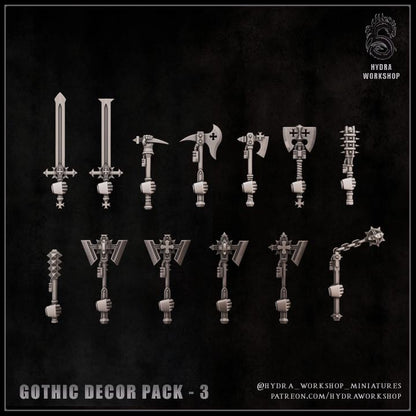 Grimdark Bit Set Gothic Dekor Set C –  Bit Pack Set 80 Parts Proxy Miniatures for Tabletop Wargaming