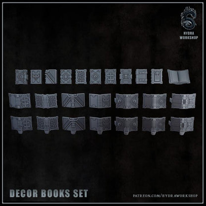 Grimdark Bit Set Gothic Book Set –  Bit Pack Set 24 Parts Proxy Miniatures for Tabletop Wargaming