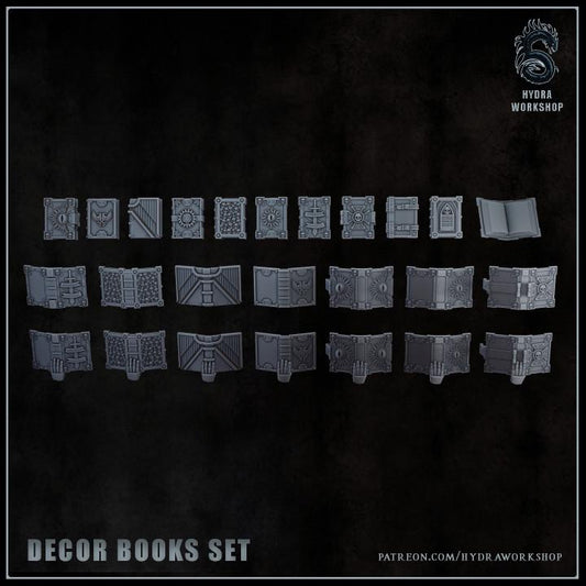 Grimdark Bit Set Gothic Book Set –  Bit Pack Set 24 Parts Proxy Miniatures for Tabletop Wargaming