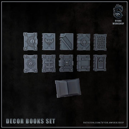 Grimdark Bit Set Gothic Book Set –  Bit Pack Set 24 Parts Proxy Miniatures for Tabletop Wargaming