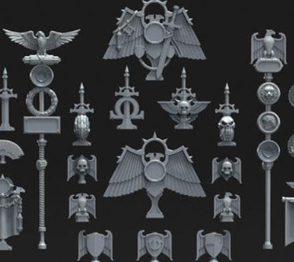 Grimdark Bit Set Imperial Rome Set –  Bit Pack Set 89 Parts Proxy Miniatures for Tabletop Wargaming