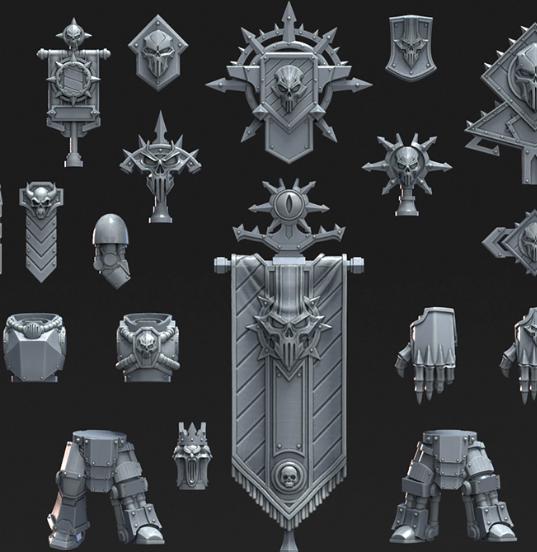 Grimdark Bit Set Iron Soldiers –  Bit Pack Set 62 Parts Proxy Miniatures for Tabletop Wargaming