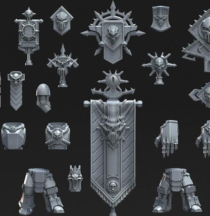 Grimdark Bit Set Iron Soldiers –  Bit Pack Set 62 Parts Proxy Miniatures for Tabletop Wargaming