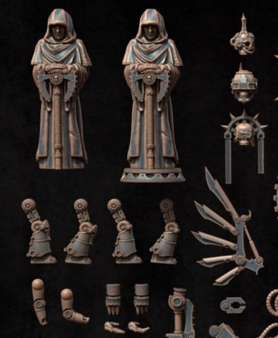 Grimdark Bit Set Red Planet Mechanics –  Bit Pack Set 62 Parts Proxy Miniatures for Tabletop Wargaming
