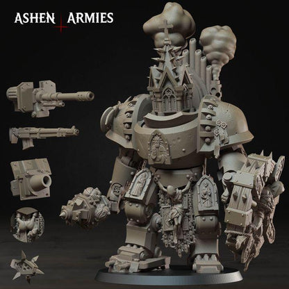 Grimdark Trench Warfare Pilgrim Walking Church – 32mm Resin Proxy Miniatures Elite Unit Multiple Build Options(USA PDDP Paid)