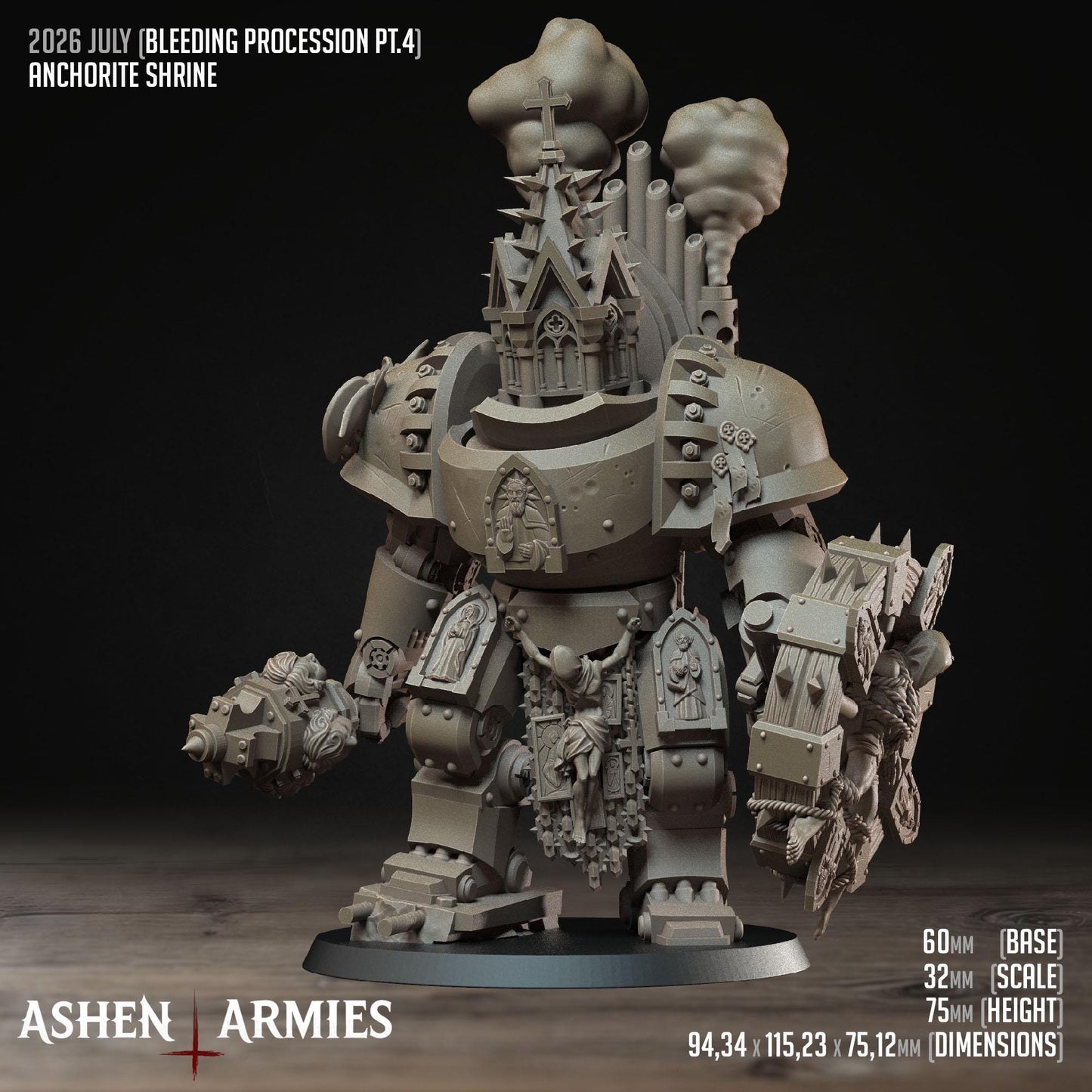 Grimdark Trench Warfare Pilgrim Walking Church – 32mm Resin Proxy Miniatures Elite Unit Multiple Build Options(USA PDDP Paid)