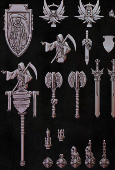 Grimdark Bit Set Gothic Dekor Set A –  Bit Pack Set 41 Parts Proxy Miniatures for Tabletop Wargaming