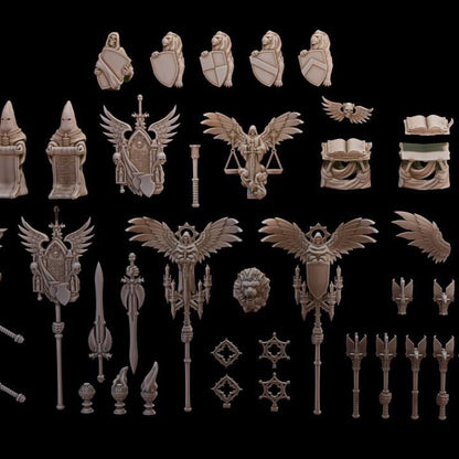 Grimdark Bit Set Gothic Dekor Set B –  Bit Pack Set 51 Parts Proxy Miniatures for Tabletop Wargaming