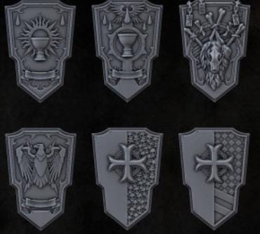 Grimdark Bit Set Shield Set –  Bit Pack Set 22 Parts Proxy Miniatures for Tabletop Wargaming