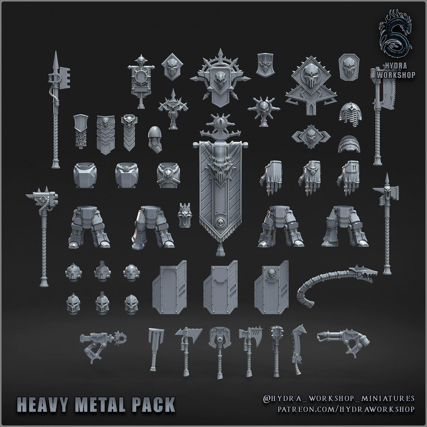Grimdark Bit Set Iron Soldiers –  Bit Pack Set 62 Parts Proxy Miniatures for Tabletop Wargaming