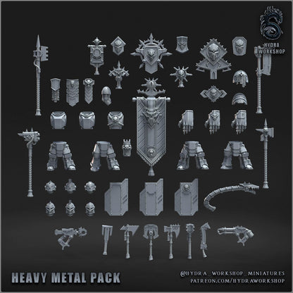 Grimdark Bit Set Iron Soldiers –  Bit Pack Set 62 Parts Proxy Miniatures for Tabletop Wargaming