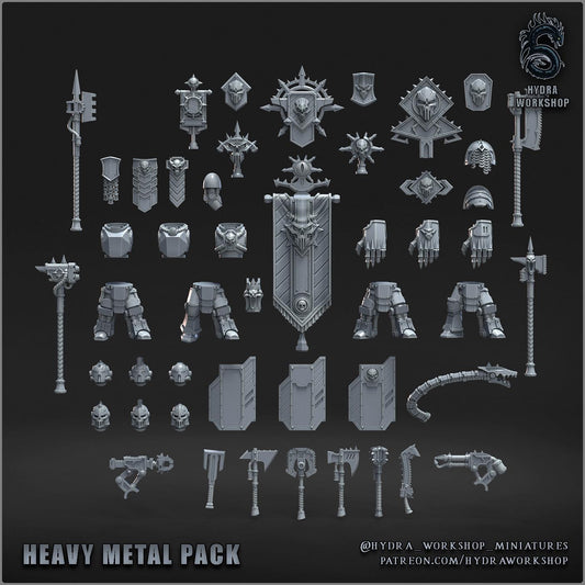 Grimdark Bit Set Iron Soldiers –  Bit Pack Set 62 Parts Proxy Miniatures for Tabletop Wargaming