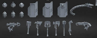 Grimdark Bit Set Iron Soldiers –  Bit Pack Set 62 Parts Proxy Miniatures for Tabletop Wargaming