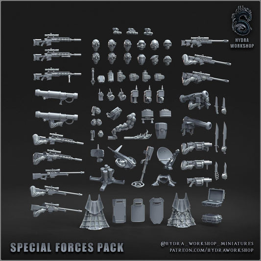 Grimdark Bit Set Special Forces Miltiarum –  Bit Pack Set 83 Parts Proxy Miniatures for Tabletop Wargaming