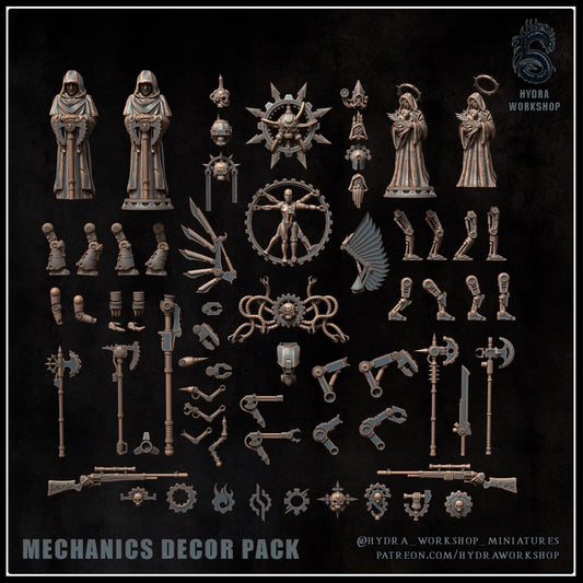 Grimdark Bit Set Red Planet Mechanics –  Bit Pack Set 62 Parts Proxy Miniatures for Tabletop Wargaming
